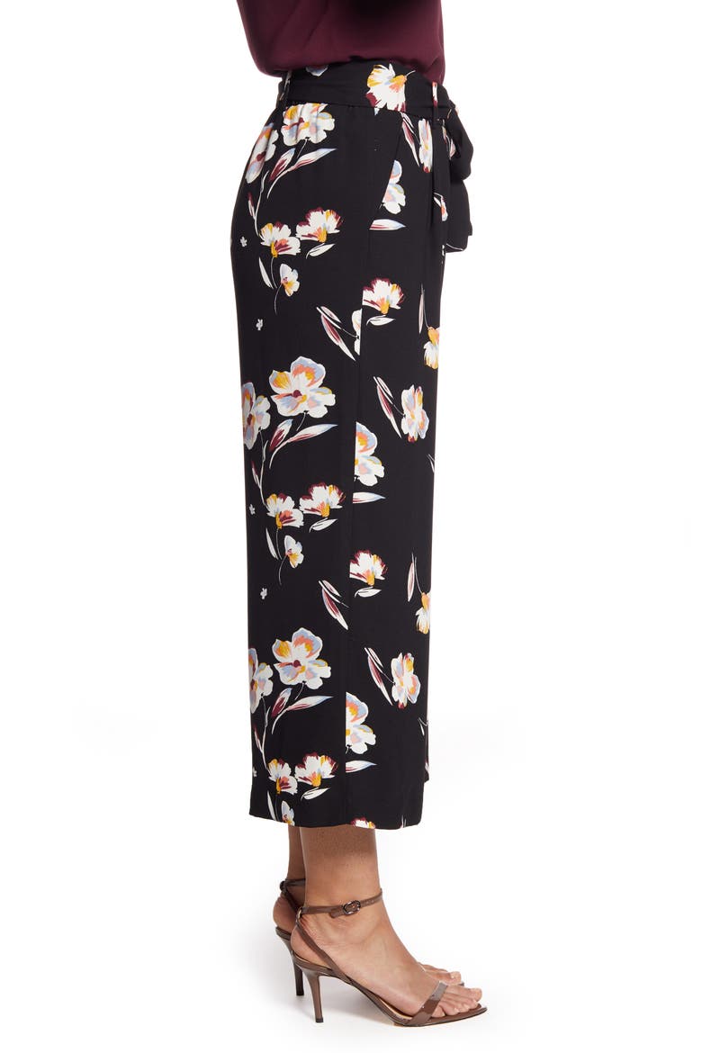 Wide Leg Crop Pants, Alternate, color, BLACK JESSICA FLORAL