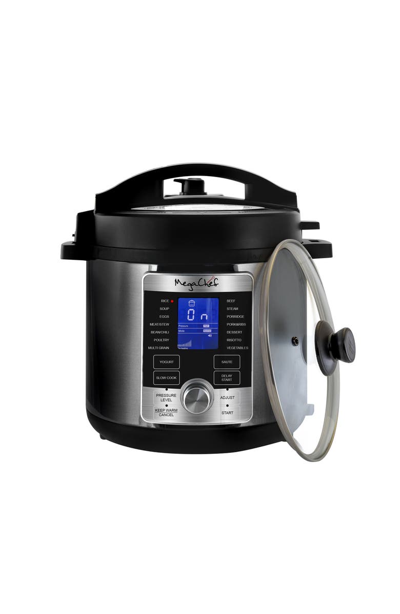 Megachef 6 Quart Stainless Steel Electric Digital Pressure Cooker with Lid, Alternate, color, Grey