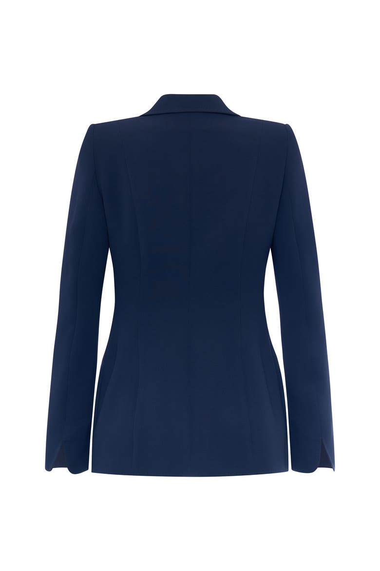 Classic Blazer With Sharp Shoulders, Alternate, color, Navy