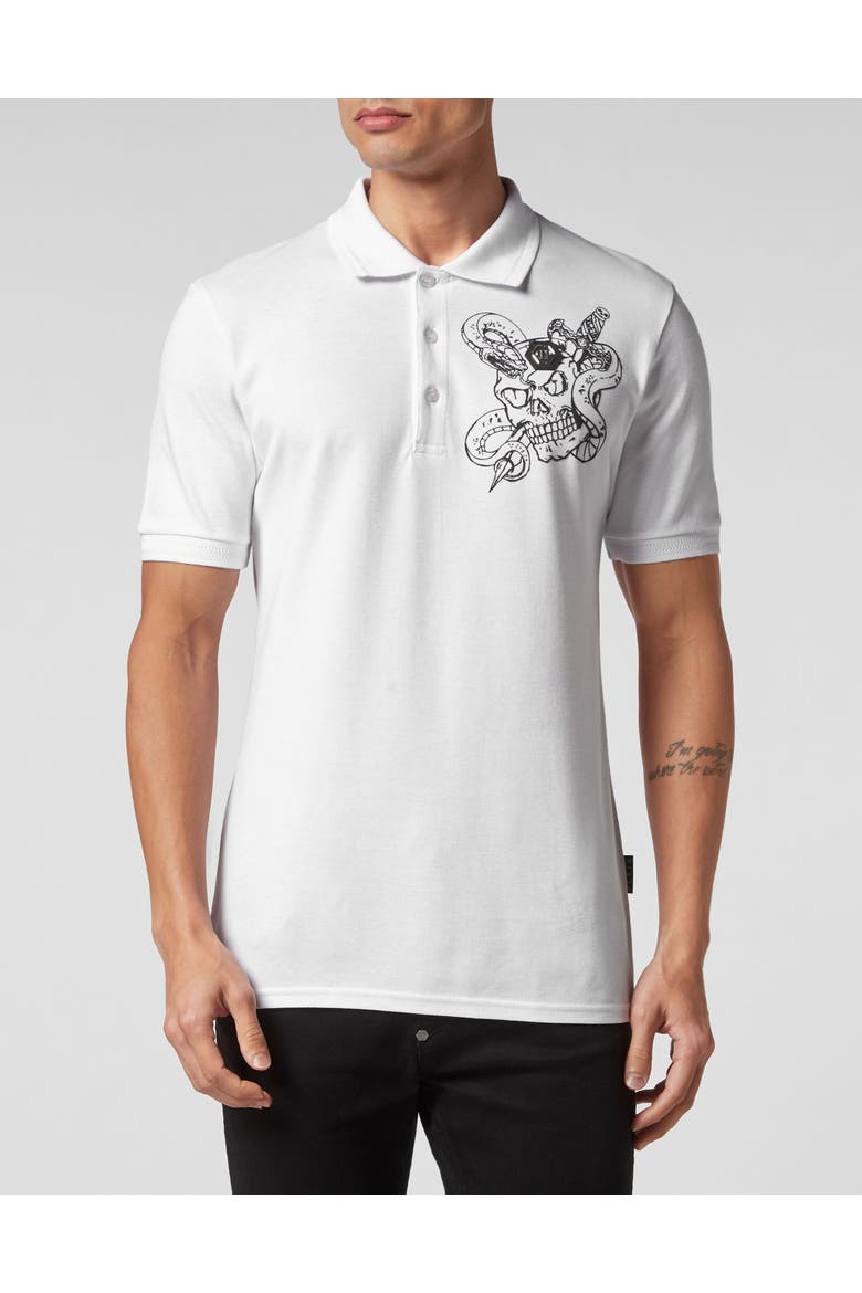 Polo Shirt Snake Men, Main, color, white