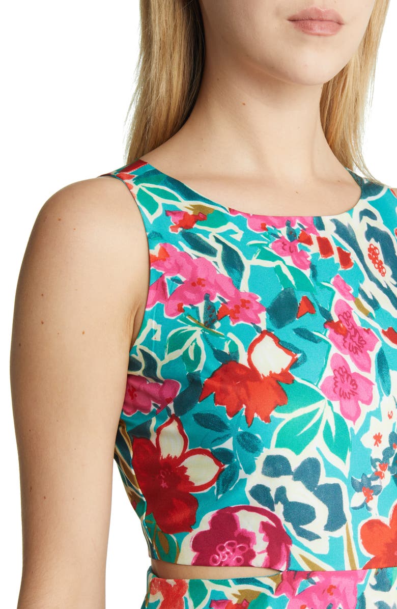 Sam Edelman Tropical Ruffle Cutout Midi Dress, Alternate, color, 