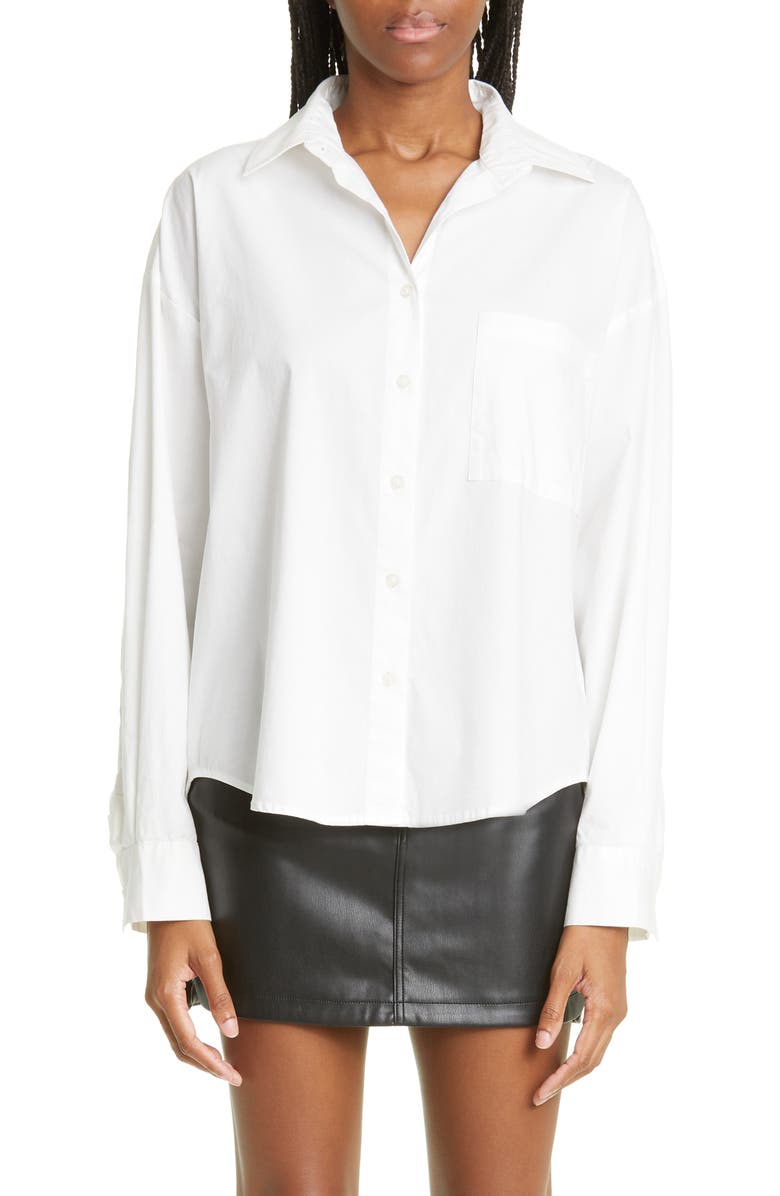 Pistola Sloane High-Low Stretch Cotton Shirt, Main, color,