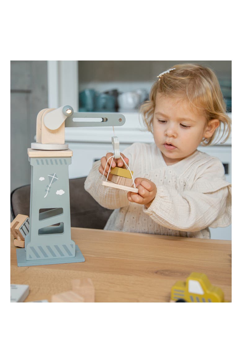 Wooden Construction Site Play Set, 13 Blocks, 6 Vehicles, Ages 3+, Alternate, color, Multicolored