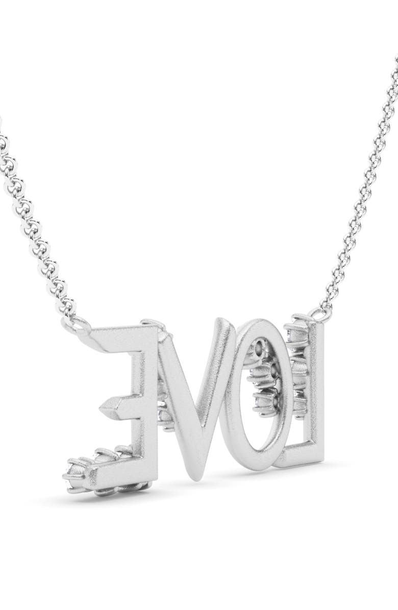 HauteCarat Love Lab Created Diamond Necklace, Alternate, color, 18K White Gold