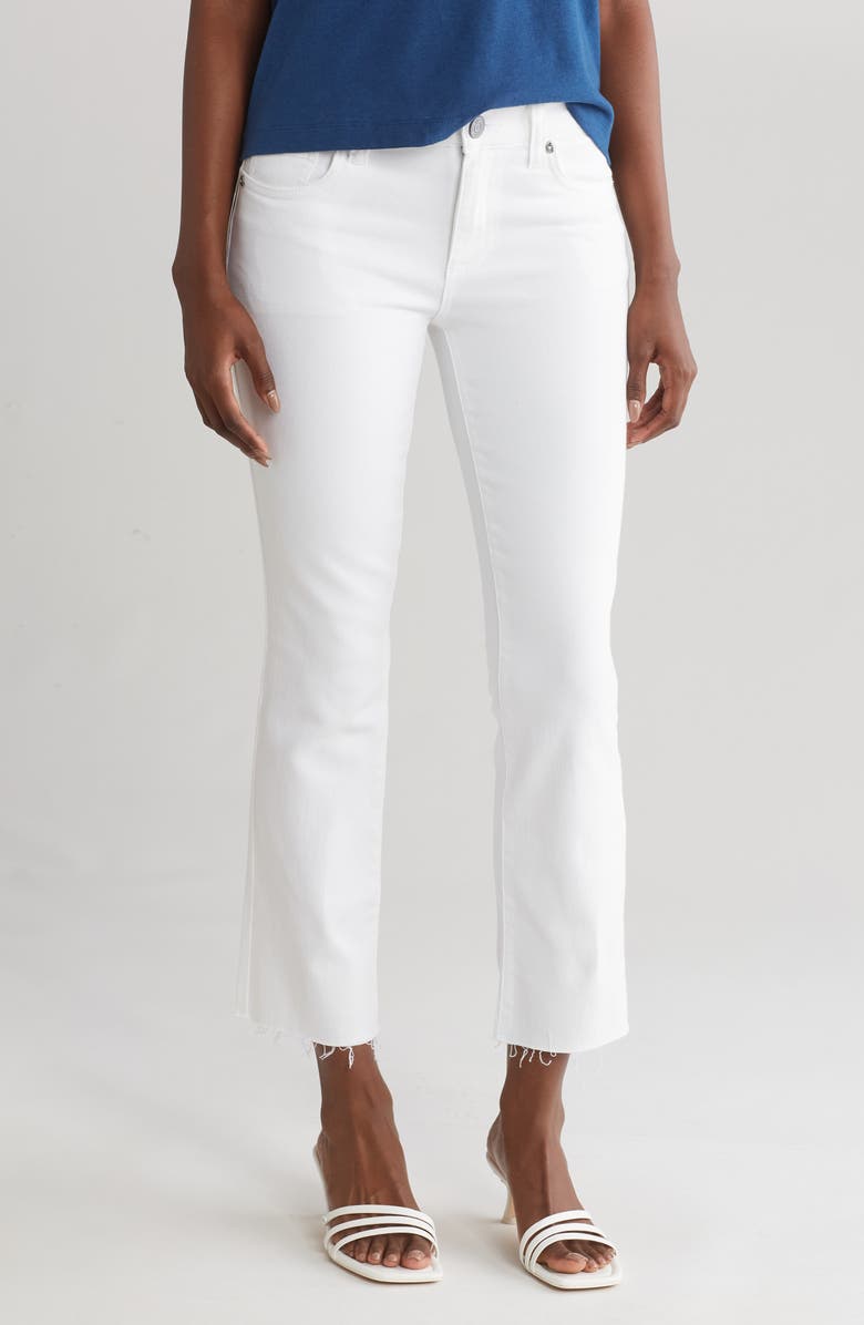KUT from the Kloth Nikki Kick Flare Jeans, Main, color, Optic White