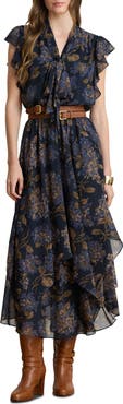 Lauren Ralph Lauren Crinkle Georgette Maxi Dress