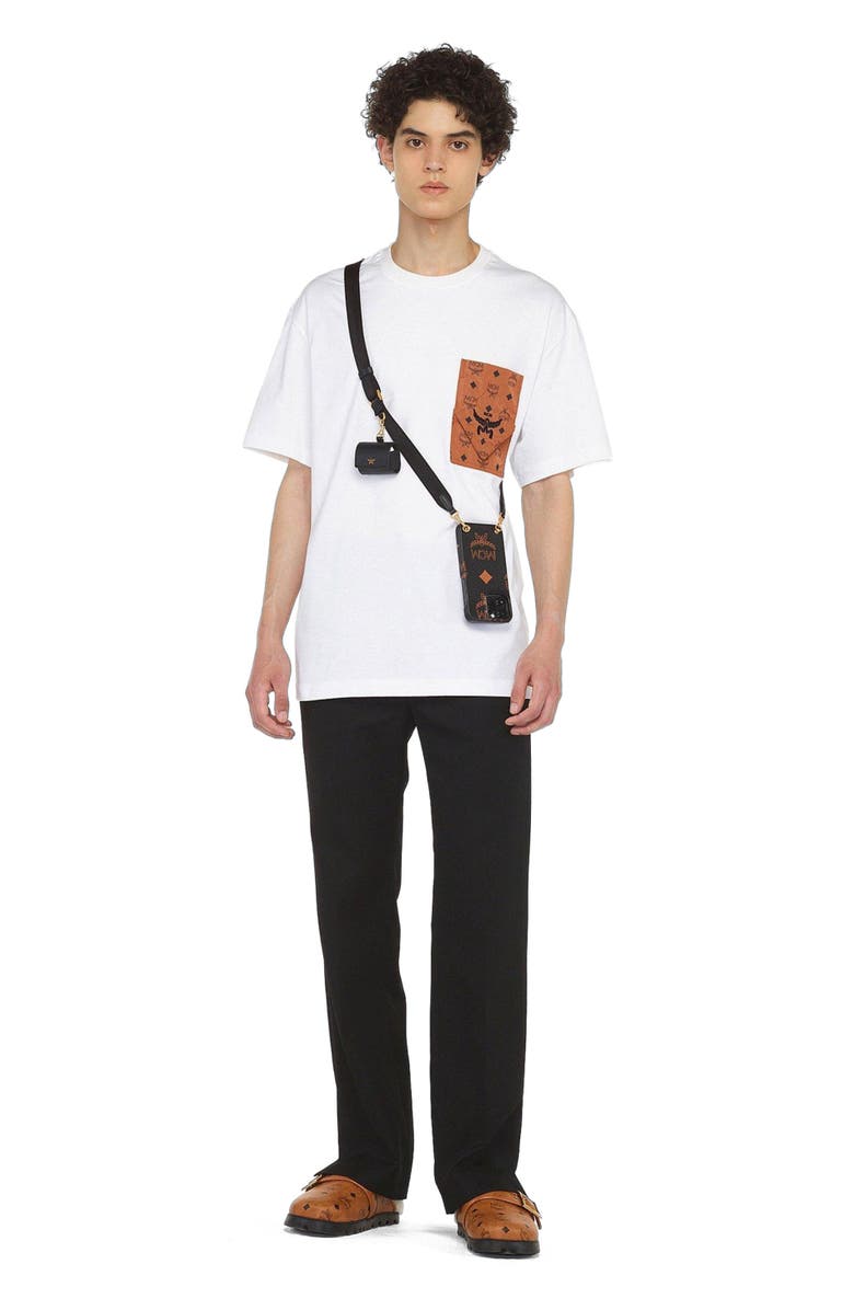 MCM iPhone 15 Pro Max Case w/ AirPods Pro Charm in Maxi Visetos, Alternate, color,