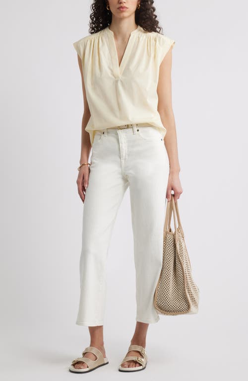 Nordstrom Shirred Cap Sleeve Top In Neutral