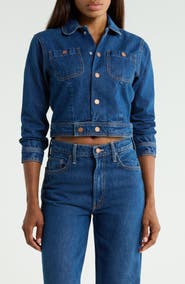 MOTHER The Wingman Peter Pan Collar Denim Jacket