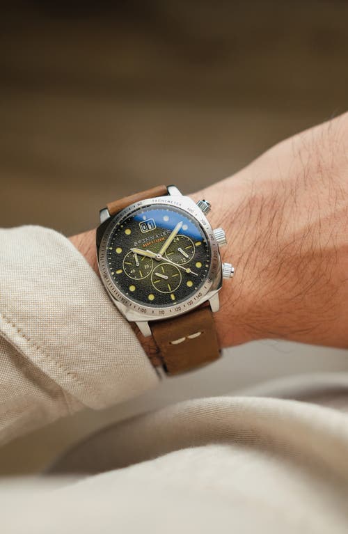 Spinnaker Hull Chronograph Leather Strap Watch, 42mm In Green