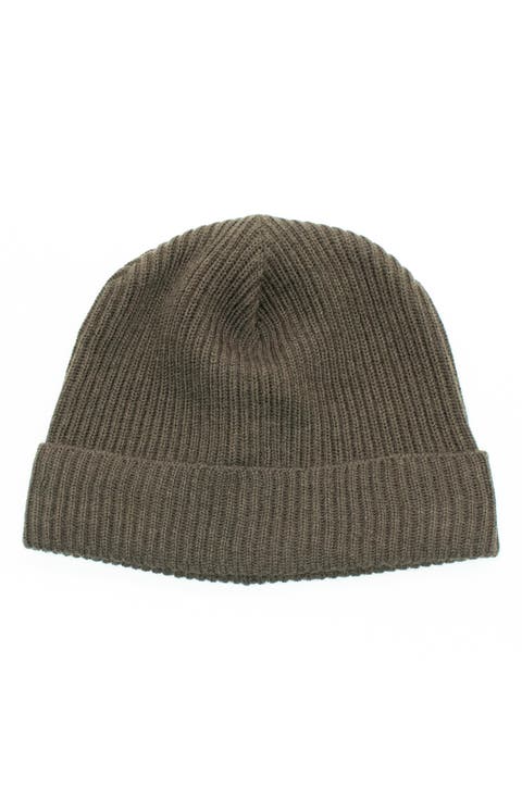 Merino Wool Rib Cuff Beanie