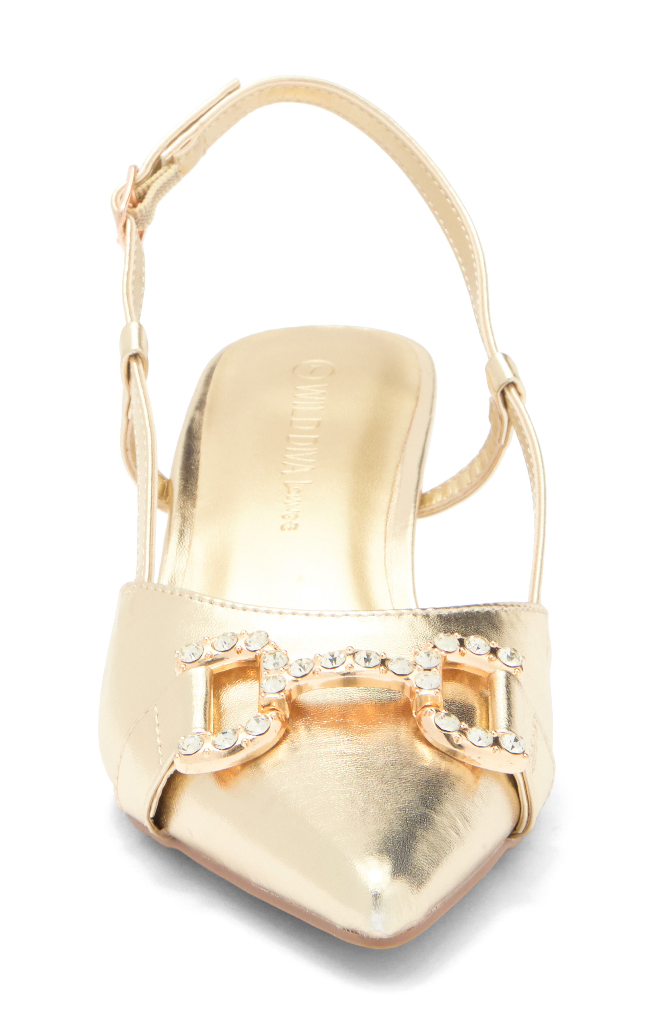 WILD DIVA LOUNGE Aleena Kitten Heel Pump, Alternate, color, Gold