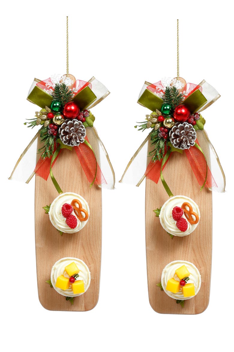 Cutting Board with Decoration Ornament Slim, Set of 2, Main, color, Red