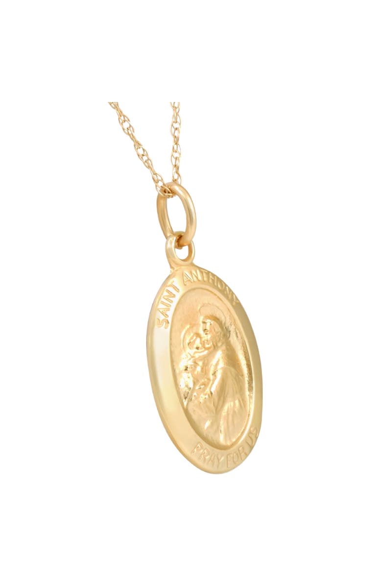 Bliss Diamond 14k Gold St. Anthony Medal Pendant .5" Tall 1.5 Grams, Alternate, color,