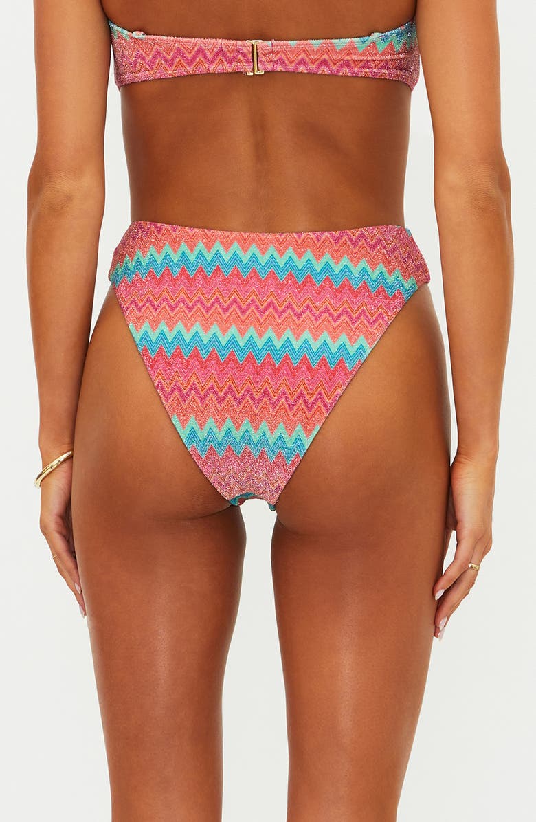 Beach Riot Amarie Metallic High Waist Bikini Bottoms, Alternate, color, 