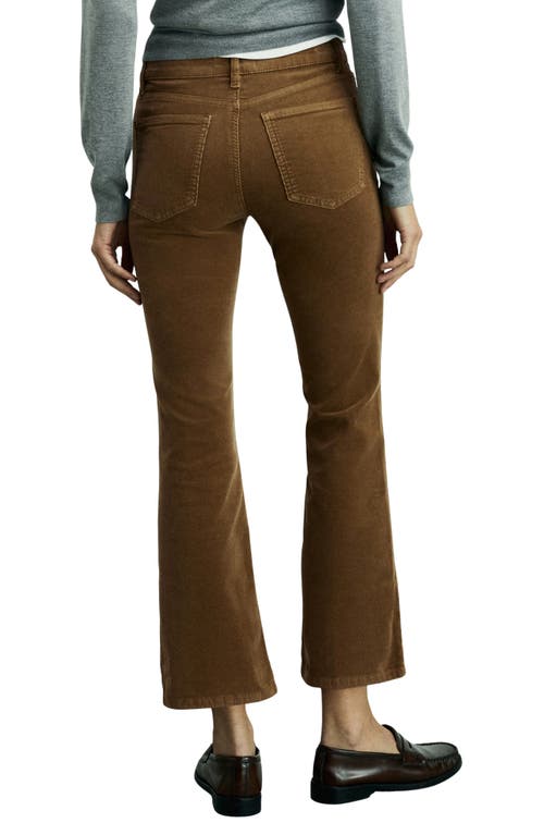 Mango Corduroy Crop Bootcut Pants In Medium Brown