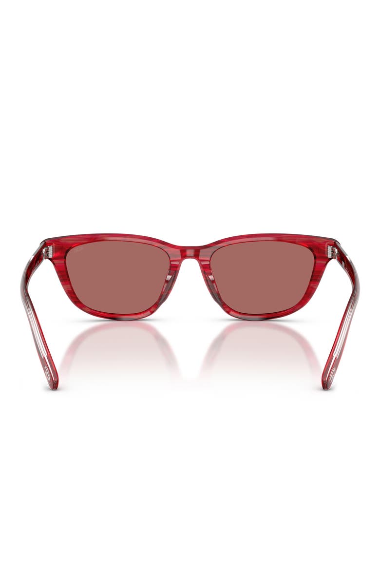 52mm Cat Eye Sunglasses, Alternate, color, STRIATED RED / DARK VIOLET