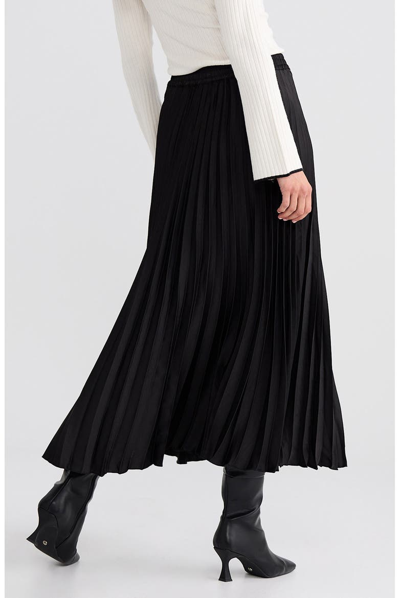 Alias Pleated Maxi Skirt, Alternate, color, BLACK