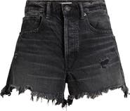 MOUSSY VINTAGE Harrington Ripped Denim Cutoff Shorts