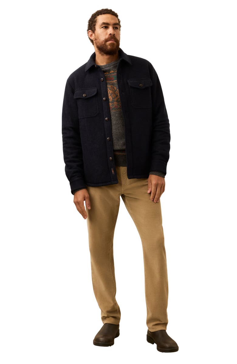 Faherty Range Fleece Lined Shirt Jacket, Alternate, color, Navy Shadow Twill
