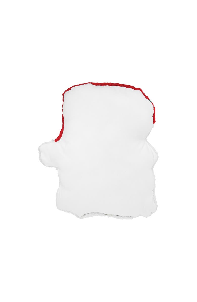 C&F Home St. Nick Shaped Hooked Christmas Throw Pillow, 16" x 16", Alternate, color, White