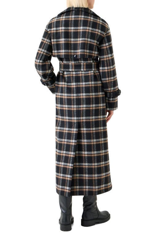 Akris Punto Plaid Double Face Wool Blend Trench Coat In Multi