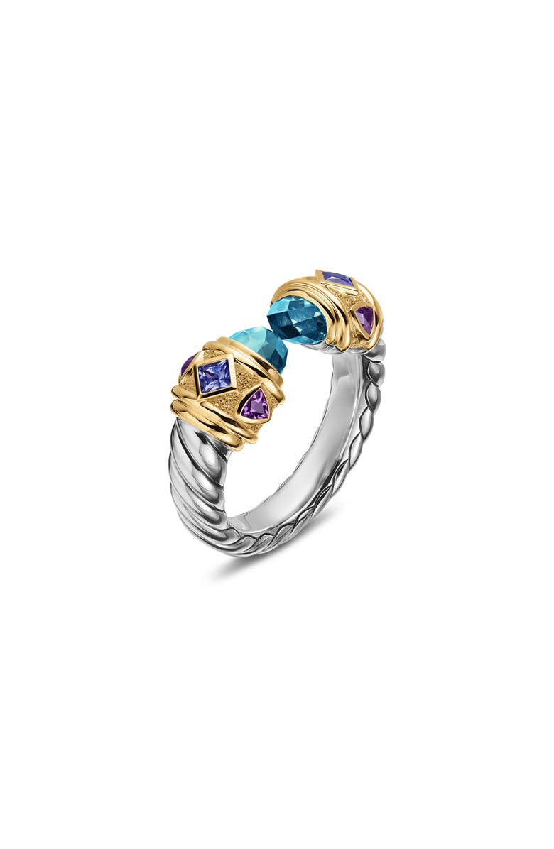 David Yurman Renaissance<sup>®</sup> Color Ring in Sterling Silver with 14K Yellow Gold, 9.9mm, Alternate, color, Silver