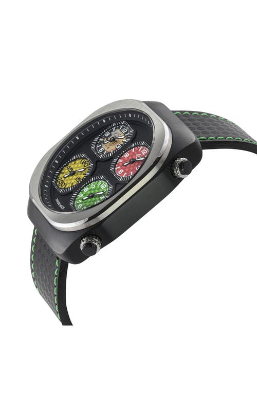 Gv2 Quattro Zone Leather Strap Watch, 54mm In Black Multi