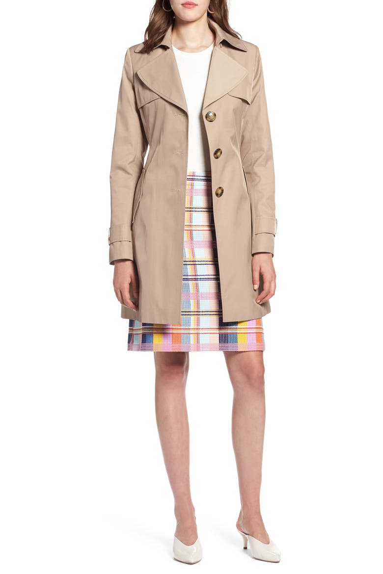 Hooded Trench Coat, Main, color, KHAKI