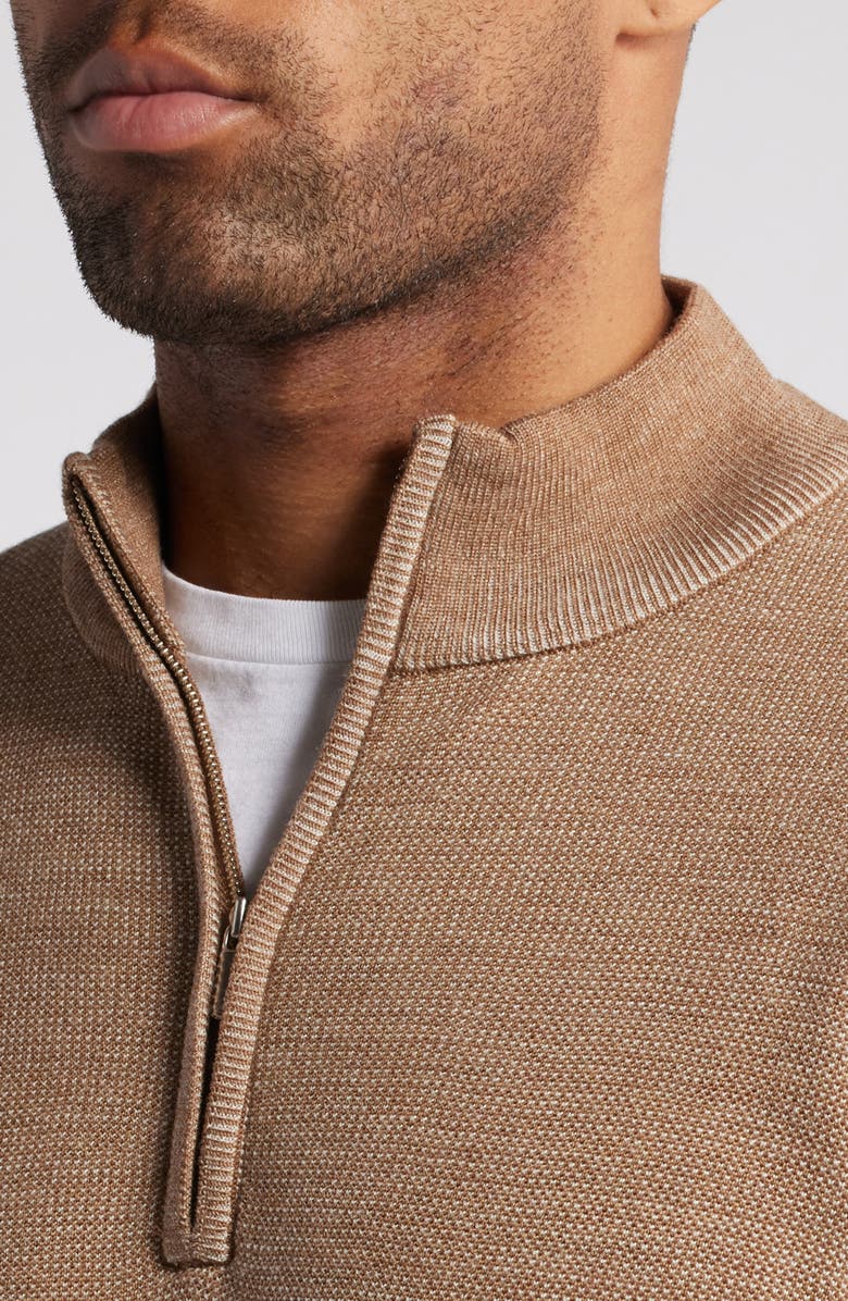 Peter Millar Breaker Bird's Eye Quarter Zip Sweater, Alternate, color, 