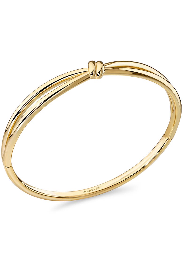 Love Knot Bangle Bracelet in Gold Plated Sterling Silver, 8mm, Alternate, color, Yellow Gold