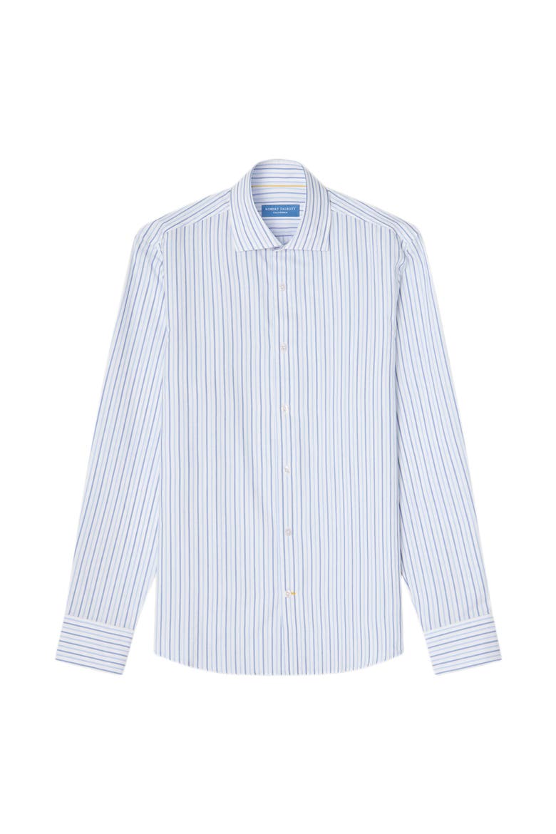 Reynolds Ultra Light Weight Brushed Stripe Shirt, Main, color, Light Blue Multi