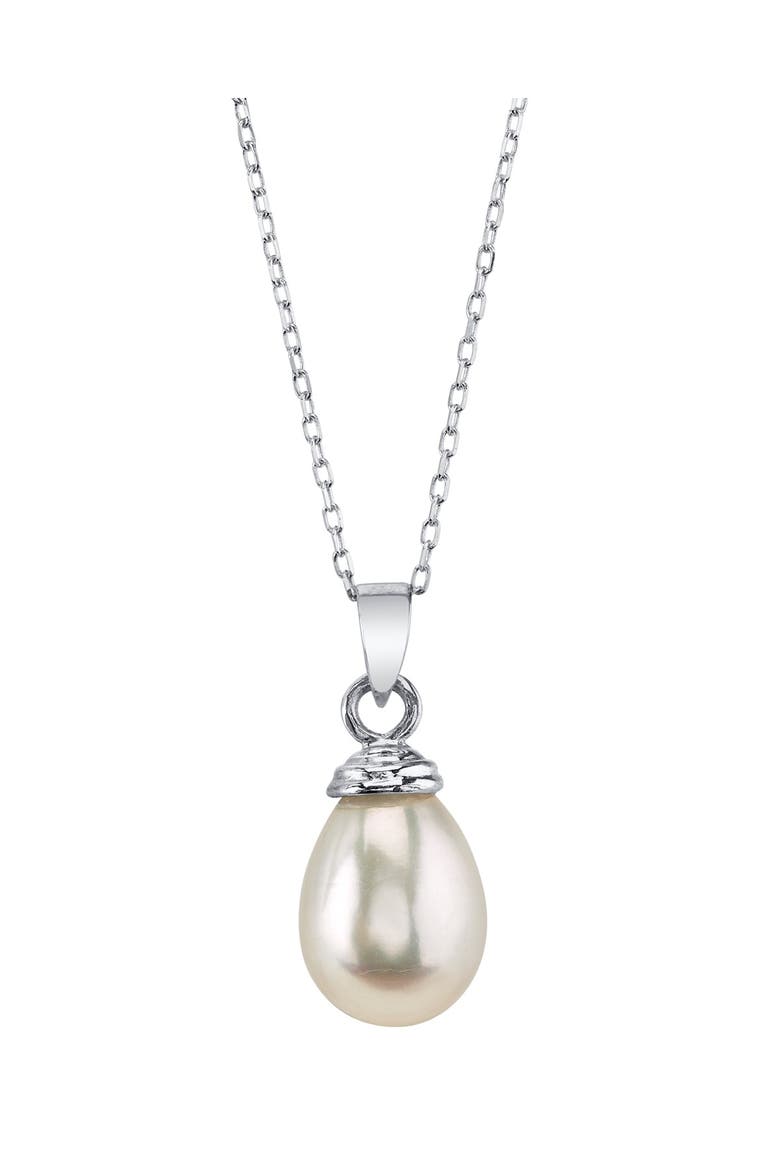 Drop-Shape Freshwater Pearl Hope Pendant, Main, color, White Gold