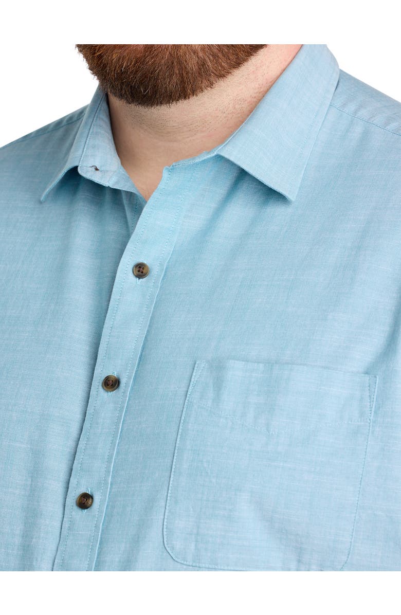 Oak Hill by DXL Big & Tall Washed Cotton Sport Shirt, Alternate, color, Deep Lagoon