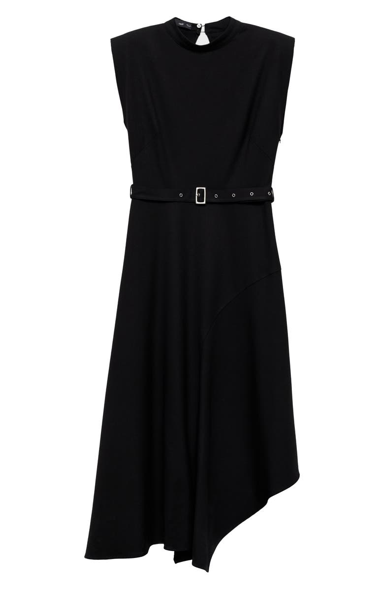 MANGO Belted Asymmetric Sheath Dress, Alternate, color, 