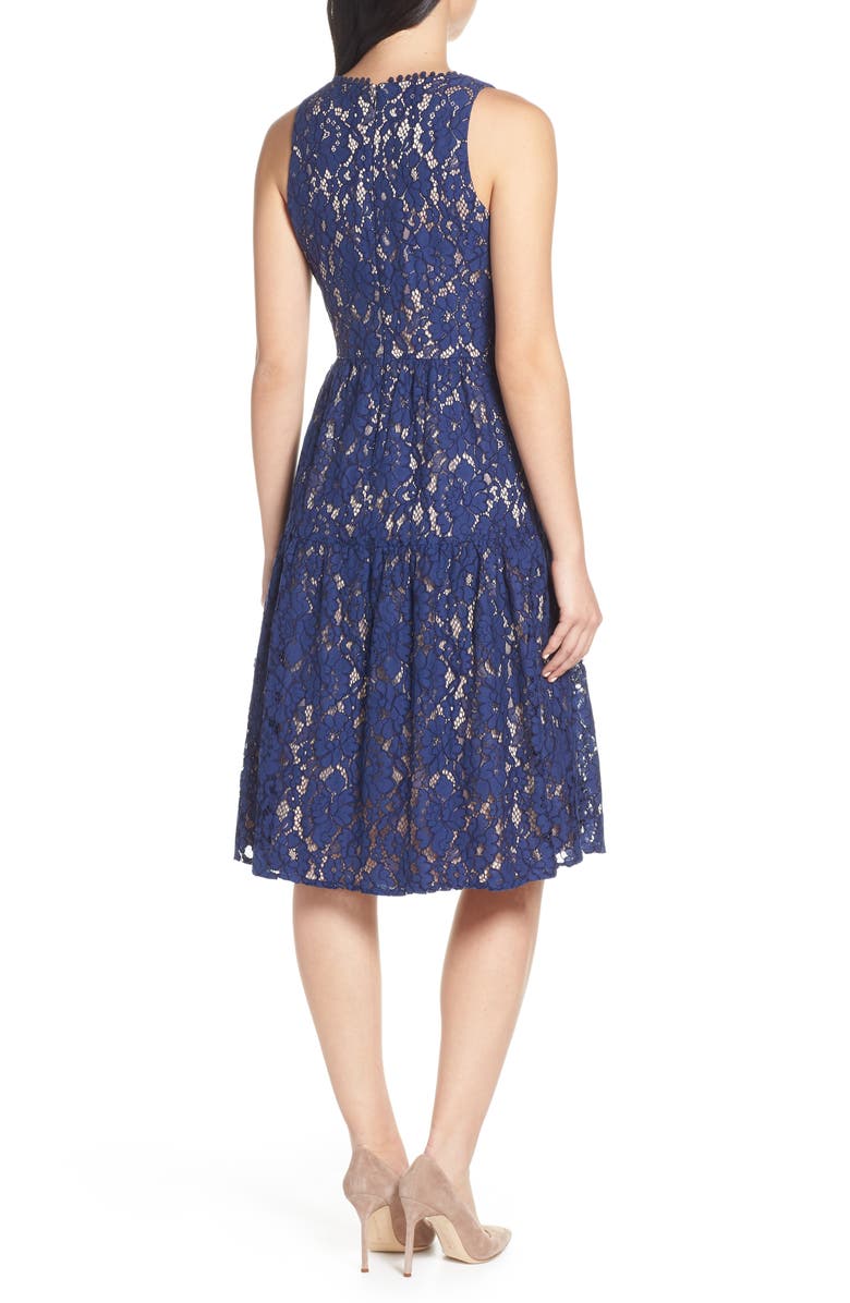 Eliza J Lace Fit & Flare Dress, Alternate, color, 
