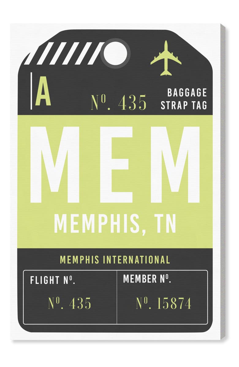 Oliver Gal Memphis Luggage Tag Wall Art, Main, color,