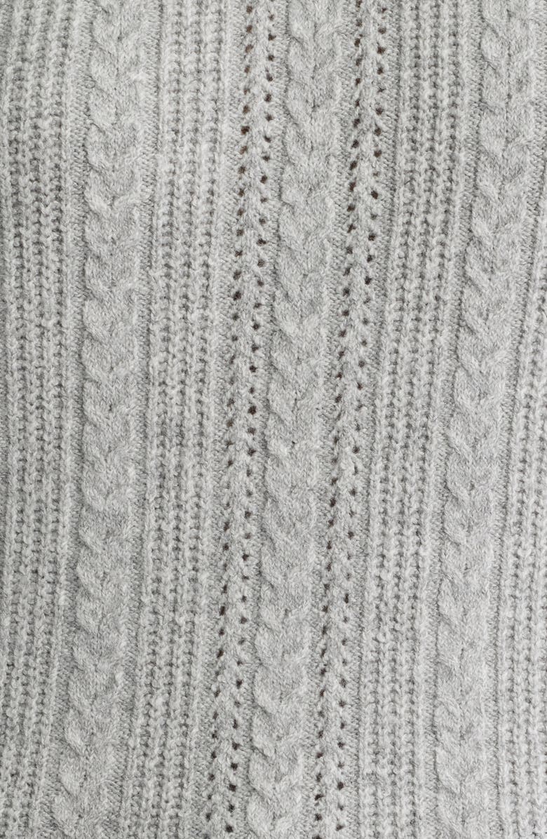 Wit & Wisdom Cable Stitch Twofer Tie Sleeve Sweater, Alternate, color, Heather Grey