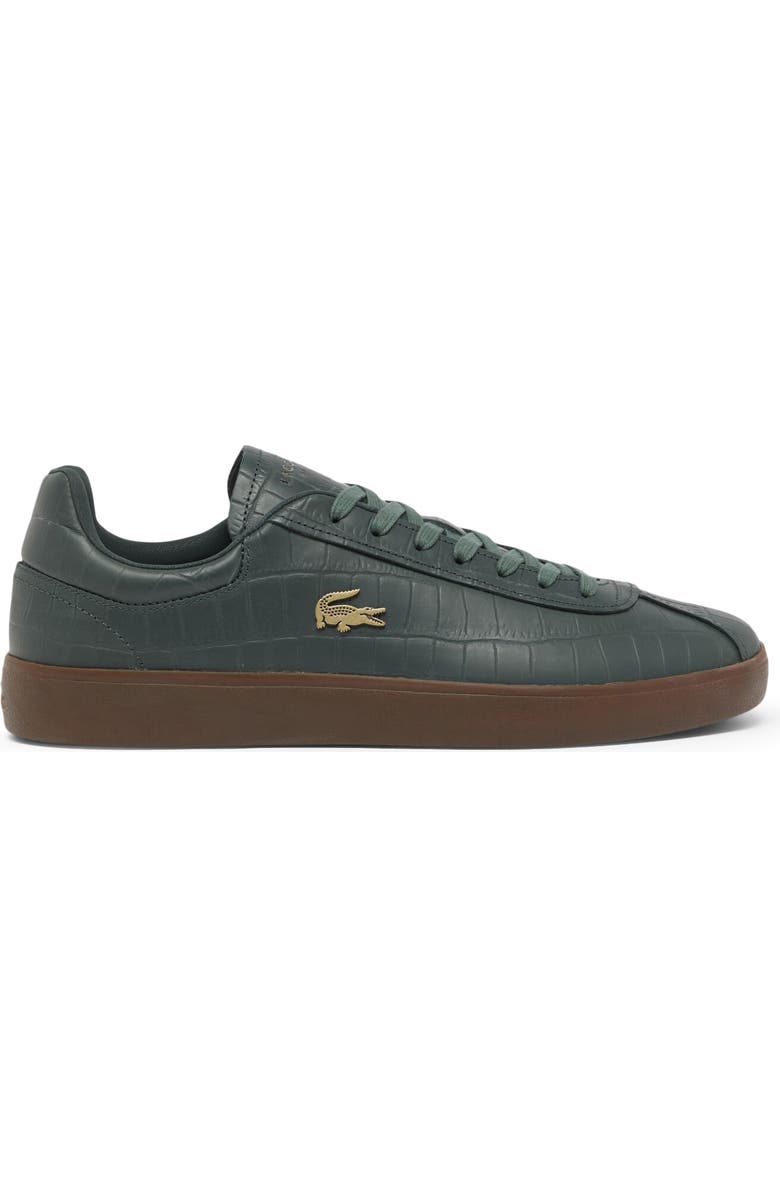 Lacoste Baseshot Croc Debossed Low Top Sneaker, Alternate, color, Green