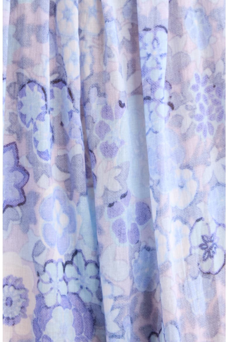 Floral Tiered Cotton Voile Maxi Dress, Alternate, color, MULTICOLOR BLUE 1