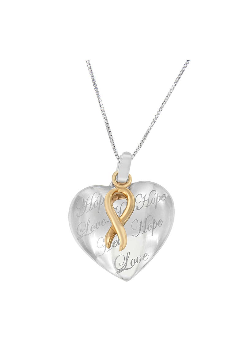 10K Yellow Gold Over Silver Heart Pendant Necklace, Main, color, Yellow