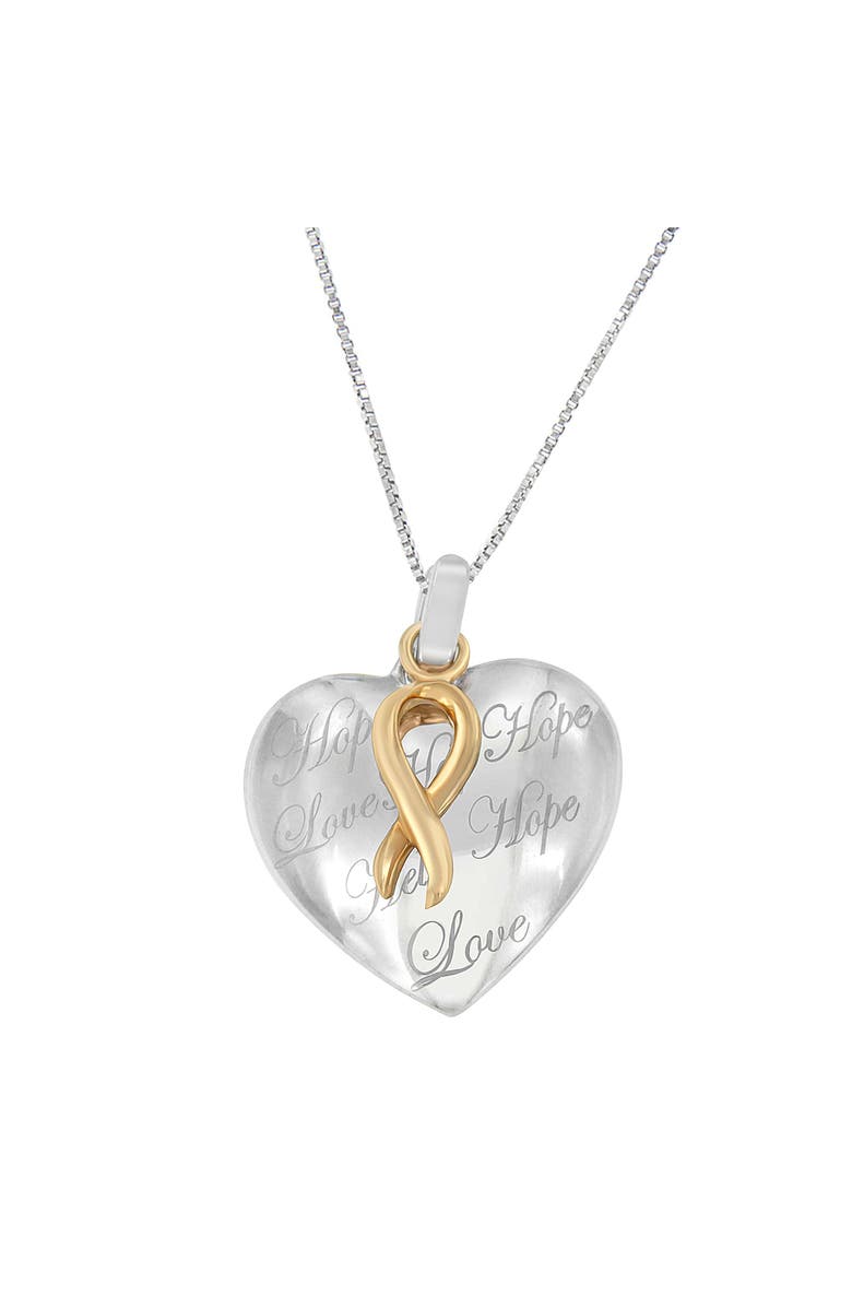 Haus of Brilliance 10K Yellow Gold Over Silver Heart Pendant Necklace, Main, color, Yellow