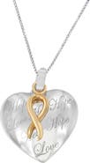 Haus of Brilliance 10K Yellow Gold Over Silver Heart Pendant Necklace