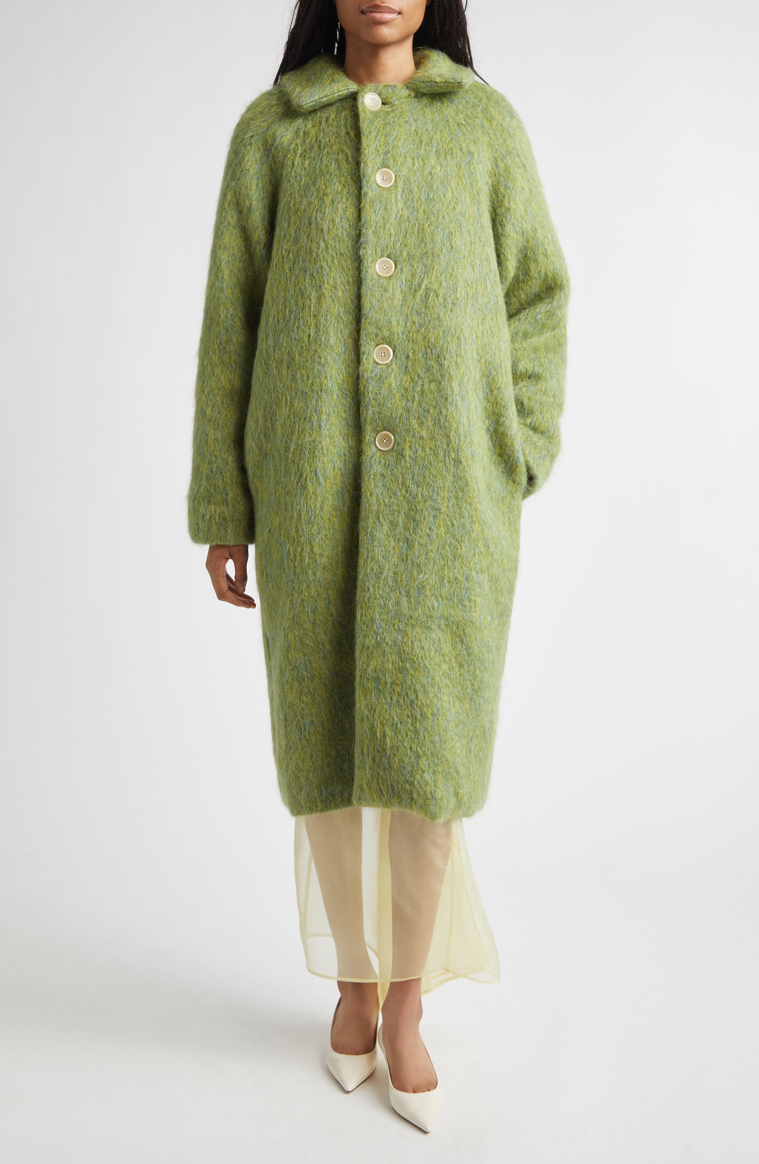 Frederico Wool, Mohair & Alpaca Blend Coat