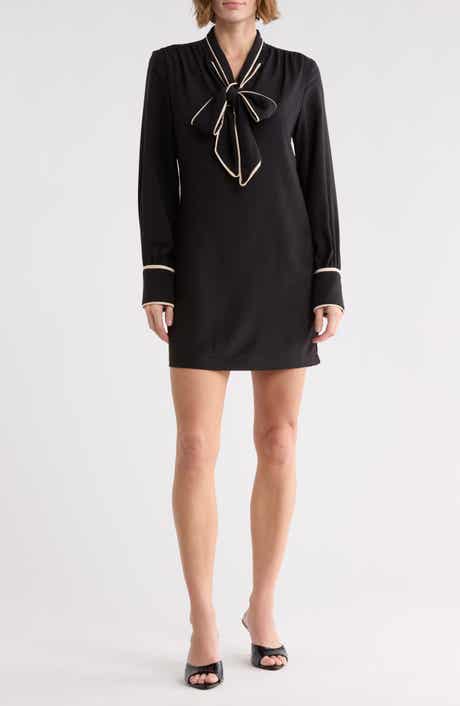 Bow Front Long Sleeve Minidress