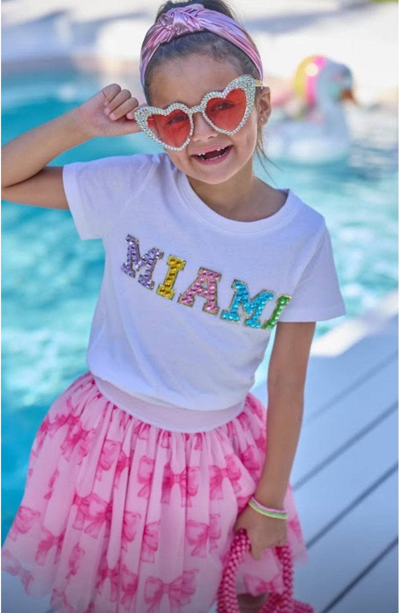 Lola + The Boys Crystal Miami T-shirt, Alternate, color, White