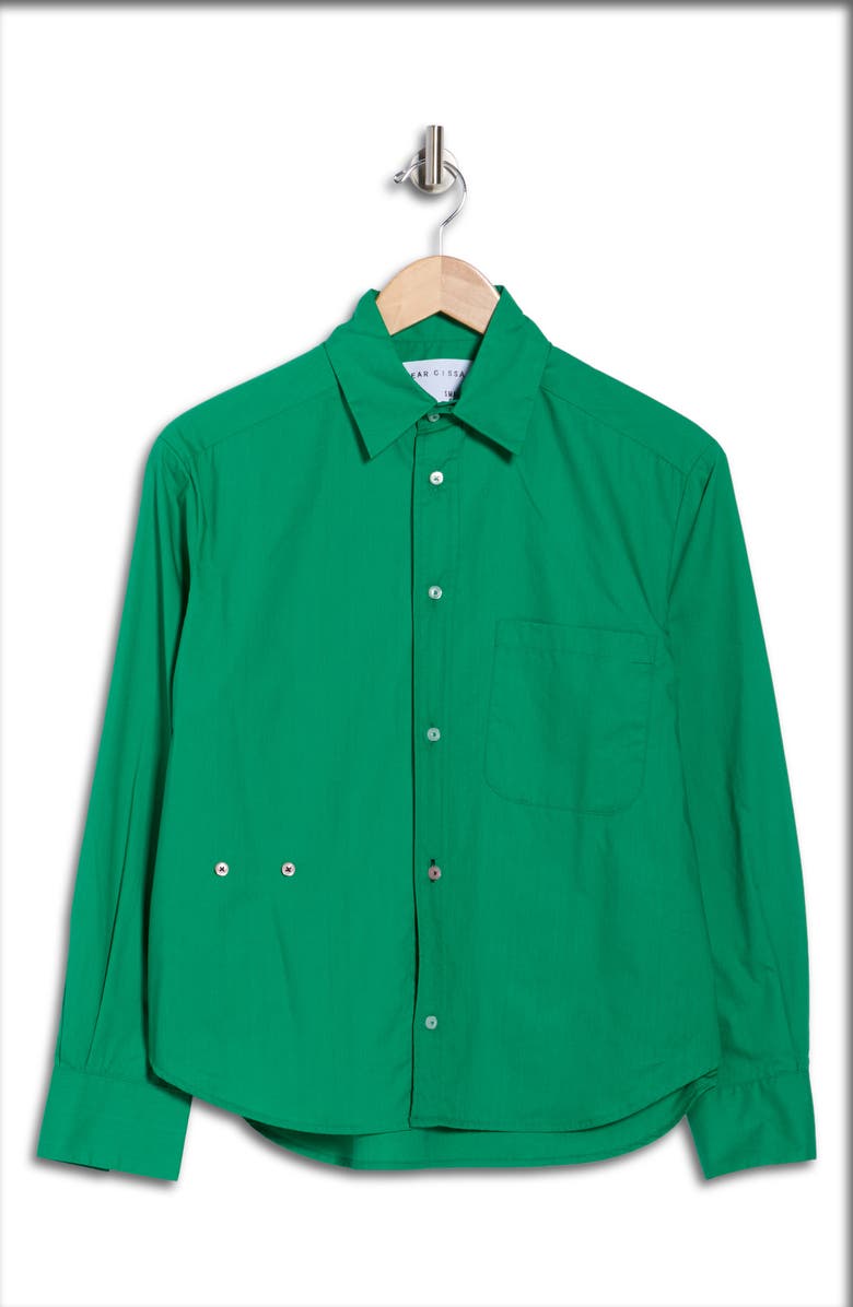 CISSA The Daily Cotton Button-Up Shirt, Alternate, color, Green