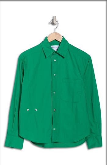 Cissa The Daily Cotton Button-up Shirt In Green