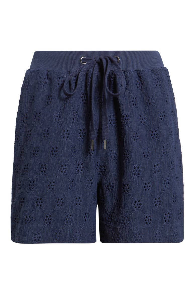 Eyelet Drawstring Shorts, Alternate, color, NAVY