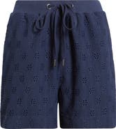 CITY BLUES Eyelet Drawstring Shorts